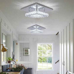 Modern Led Crystal Ceiling Light, Minimalist Flush Mount Lamp For Living Room & Bedroom - thumbnail 1