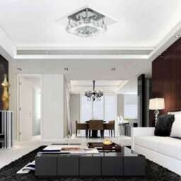 Modern Led Crystal Ceiling Light, Minimalist Flush Mount Lamp For Living Room & Bedroom - thumbnail 5