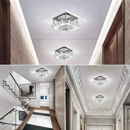 Modern Led Crystal Ceiling Light, Minimalist Flush Mount Lamp For Living Room & Bedroom - thumbnail 4