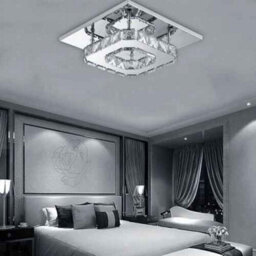 Modern Led Crystal Ceiling Light, Minimalist Flush Mount Lamp For Living Room & Bedroom - thumbnail 6