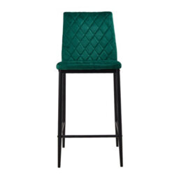 Thehotsale 2Pcs Green Pu Leather Upholstered Bar Stools With Ergonomic Backrest And Metal Legs, 39.5Cm W X 49.3Cm D X 97Cm H - thumbnail 5