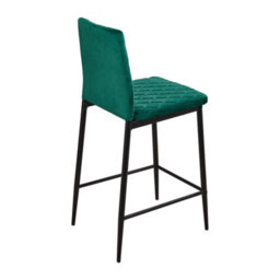 Thehotsale 2Pcs Green Pu Leather Upholstered Bar Stools With Ergonomic Backrest And Metal Legs, 39.5Cm W X 49.3Cm D X 97Cm H - thumbnail 4