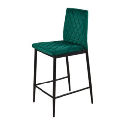 Thehotsale 2Pcs Green Pu Leather Upholstered Bar Stools With Ergonomic Backrest And Metal Legs, 39.5Cm W X 49.3Cm D X 97Cm H - thumbnail 3