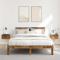 Berkfield Wall-Mounted Bedside Cabinets 2 Pcs Old Wood 34X30X20 Cm - thumbnail 3