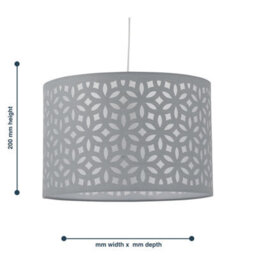 First Choice Lighting Grey Laser Cut 30Cm Pendant Light Shade - thumbnail 8
