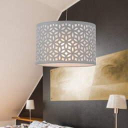 First Choice Lighting Grey Laser Cut 30Cm Pendant Light Shade - thumbnail 1