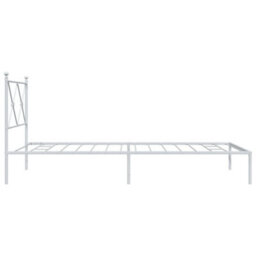 Berkfield Metal Bed Frame Without Mattress With Headboard White 107X203Cm - thumbnail 5