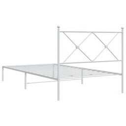 Berkfield Metal Bed Frame Without Mattress With Headboard White 107X203Cm - thumbnail 6