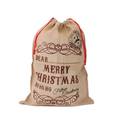 Christmas Hessian Sack - Christmas Stocking - image 1