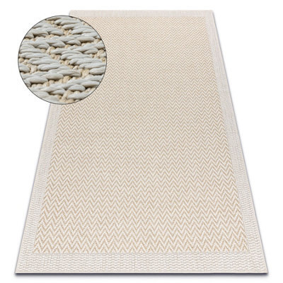 RugsX Carpet Origi 3726 Cream - Zigzag Flat-Woven Sisal String 116X170 Cm - image 1