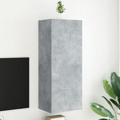 Walplus Tv Wall Cabinet Concrete Grey 40.5X30X102 Cm Engineered Wood - image 1