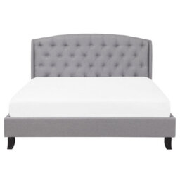 Beliani Bed Fabric Bordeaux 160 X 200 Cm (Eu King Size) Light Grey - thumbnail 5