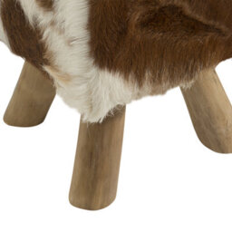 Beliani Footstool Dalton Leather Brown - thumbnail 5