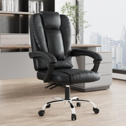 Onemill Executive Ergonomic Pu Leather Office Chair With Tilt Function-Black - thumbnail 2