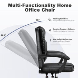 Onemill Executive Ergonomic Pu Leather Office Chair With Tilt Function-Black - thumbnail 7