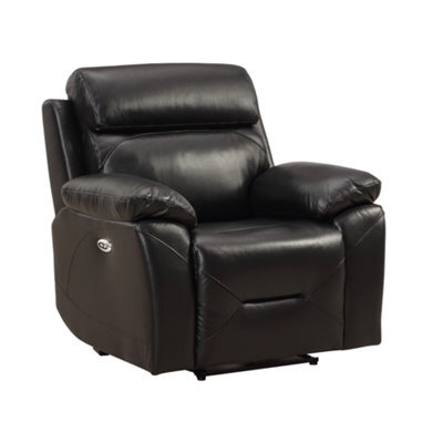 Furniture Instore Renato Black Leather Electric Recliner Chair - image 1