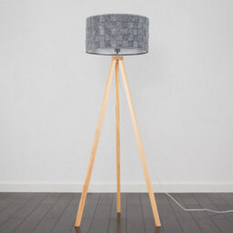 Valuelights Barbro Natural Tripod Floor Lamp With Felt Weave Shade And Bulb - thumbnail 4