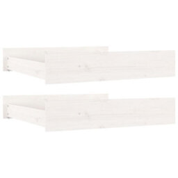 Walplus Bed Drawers 2 Pcs White Solid Wood Pine - thumbnail 2