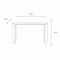 Xample Gallery Marzio Console Table, White Carrara Marble-Style Stone Top, Black Metal Legs, Curved Edges, Modern Hallway & Living Room - thumbnail 2