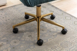 Matteo Green Teddy Velvet Adjustable Swivel Home Office Chair With Gold Legs - thumbnail 7