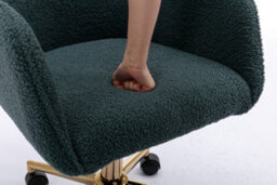 Matteo Green Teddy Velvet Adjustable Swivel Home Office Chair With Gold Legs - thumbnail 3