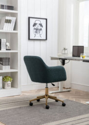 Matteo Green Teddy Velvet Adjustable Swivel Home Office Chair With Gold Legs - thumbnail 9