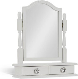Statement Furniture Juliette Dressing Table Set With Trinket Mirror And Crystal Handles- White - thumbnail 7