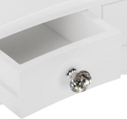 Statement Furniture Juliette Dressing Table Set With Trinket Mirror And Crystal Handles- White - thumbnail 2
