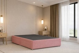 "Nexus Tuscany Plush Divan, Pink, 26"" Headboard, No Drawers, Open Coil Mattress, Single" - thumbnail 3