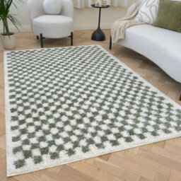 The Rugs Moodi Shaggy Green Lunel Rug Runner Tartan Thick High Pile For Living Rooms, Bedrooms, Hallways, Kitchens - thumbnail 7