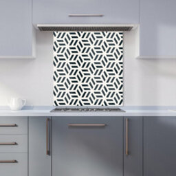Warren Reed Designer Geometric Monochrome Hexagonal Pattern Premium Glass Kitchen Splashback W600mm X H600mm - thumbnail 6