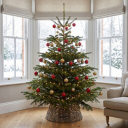 Pre-Lit Christmas Brown Vine Weave Tree Skirt With 400 Warm White Led Micro-Lights - thumbnail 3
