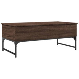 Berkfield Coffee Table Brown Oak 100X50X40 Cm Engineered Wood And Metal - thumbnail 2