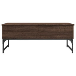 Berkfield Coffee Table Brown Oak 100X50X40 Cm Engineered Wood And Metal - thumbnail 5