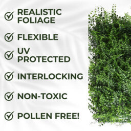 Artificial Plant Flower Living Wall Panels Realistic- Fern-  Indoor / Outdoor - 50Cm X 50Cm - thumbnail 3