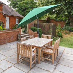 Glamhaus Tilting Garden Parasol Table Umbrella 2.7M With Crank Handle, Uv40 Protection, Includes Protection Cover - Green - thumbnail 5