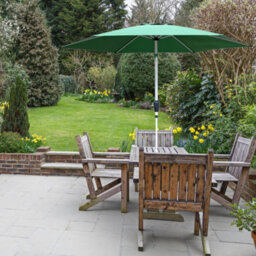 Glamhaus Tilting Garden Parasol Table Umbrella 2.7M With Crank Handle, Uv40 Protection, Includes Protection Cover - Green - thumbnail 6