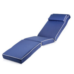 Alfresia Replacement Blue Sun Lounger Chair Garden Cushion With Luxury Thick Foam Filling
