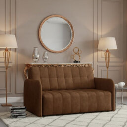 Viva Grand Iii Living Room Sofa Bed With Sleeping Function Wooden Legs Wooden Frame And Storage 85X145X98Cm Brown - thumbnail 2