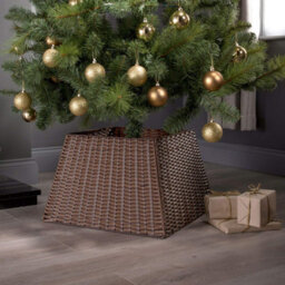Christmas Xmas Tree Skirts - Stand Base Basket Cover - Festive Tidy Decoration (Brown)