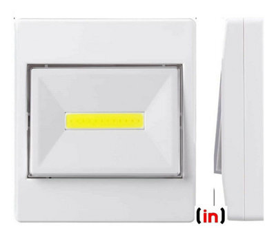 Inbrackets White Battery-Powered Led Indoor Wall Light Switch Nightlight Shed Closet Bright 3W Pack Of 2 - image 1
