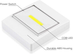 Inbrackets White Battery-Powered Led Indoor Wall Light Switch Nightlight Shed Closet Bright 3W Pack Of 2 - thumbnail 2