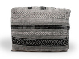 Littens Mint Green Geometric Handwoven Chunky Cotton Square Pouffe Seat Bean Bag Footstool 50Cm X 50Cm X 35Cm - thumbnail 5