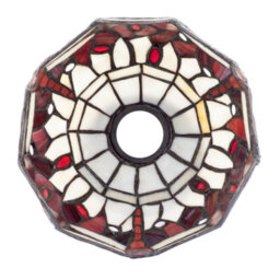 Happy Homewares Deep Red And White Stained Glass Dragonfly Tiffany Pendant Shade - thumbnail 4