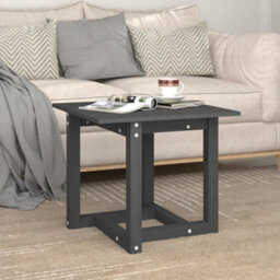 Berkfield Coffee Table Grey 50X50X45 Cm Solid Wood Pine - thumbnail 4