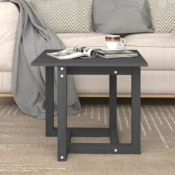 Berkfield Coffee Table Grey 50X50X45 Cm Solid Wood Pine - thumbnail 1