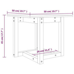 Berkfield Coffee Table Grey 50X50X45 Cm Solid Wood Pine - thumbnail 7