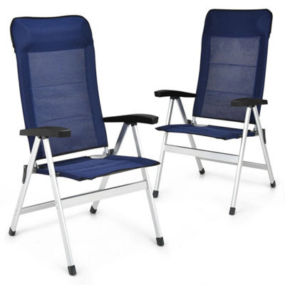 2 Piece Patio Folding Chairs Garden Lounge Chair - image 1
