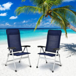 2 Piece Patio Folding Chairs Garden Lounge Chair - thumbnail 3