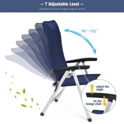 2 Piece Patio Folding Chairs Garden Lounge Chair - thumbnail 5